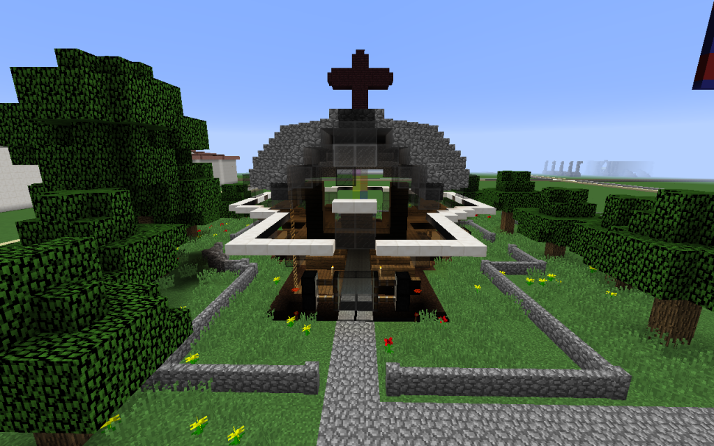 Minecraftissa rakennettu kirkko