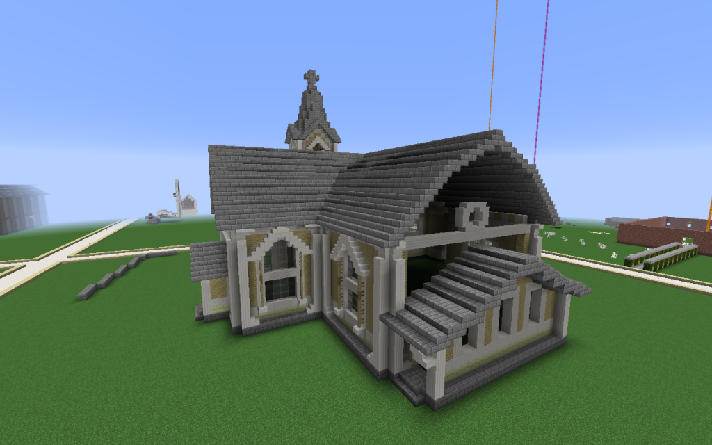 Minecraftissa rakennettu kirkko